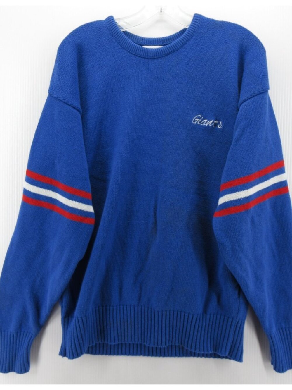 VGT New York Giants Sweater Large (XL) NFL Pro Line Striped Ribbed USA*